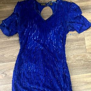 Beautiful Vintage Sequin Cocktail or prom dress! Show stopper!